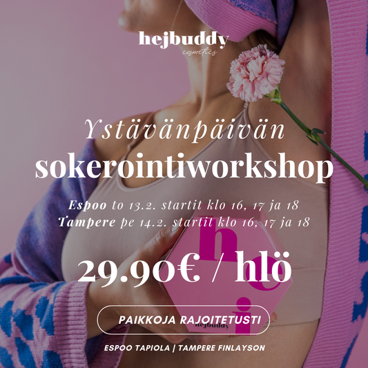 Ystävänpäivän sokerointiworkshopit 13.-15.2. (sis. Sugar Buddy setin)💕